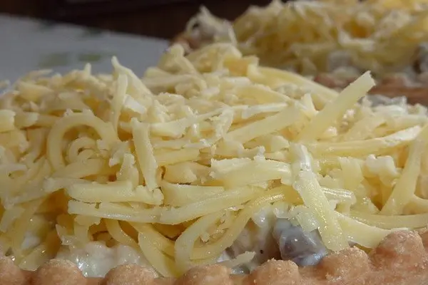 Julienne with mushrooms and cheese in the oven and in a frying pan