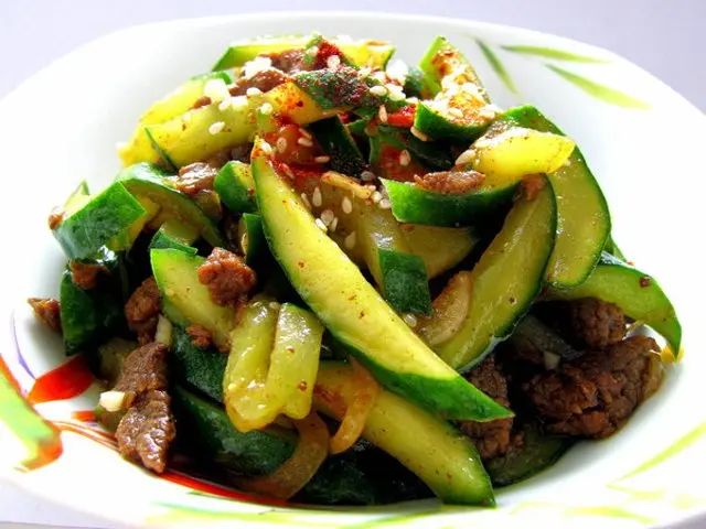 Korean-style cucumber salad with meat: recipes with photos and videos