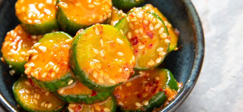 Korean style salted cucumbers with carrots