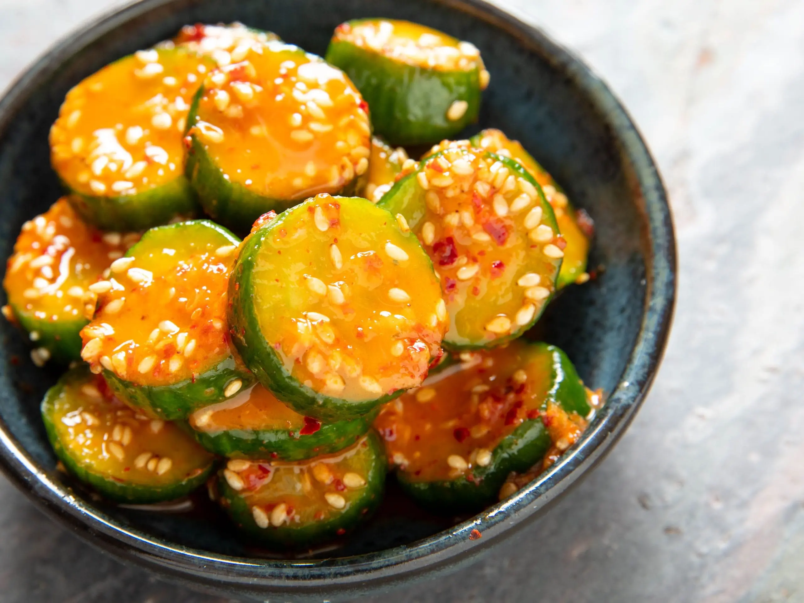 Korean style salted cucumbers with carrots