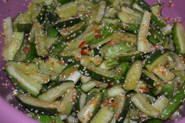 Korean-style sesame cucumbers: 8 step-by-step recipes with photos