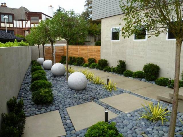 Landscape design of a small courtyard of a private house + photo 