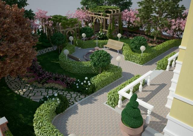 Landscape design of a summer cottage