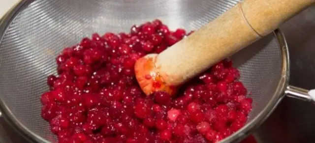 Lingonberries mashed with sugar