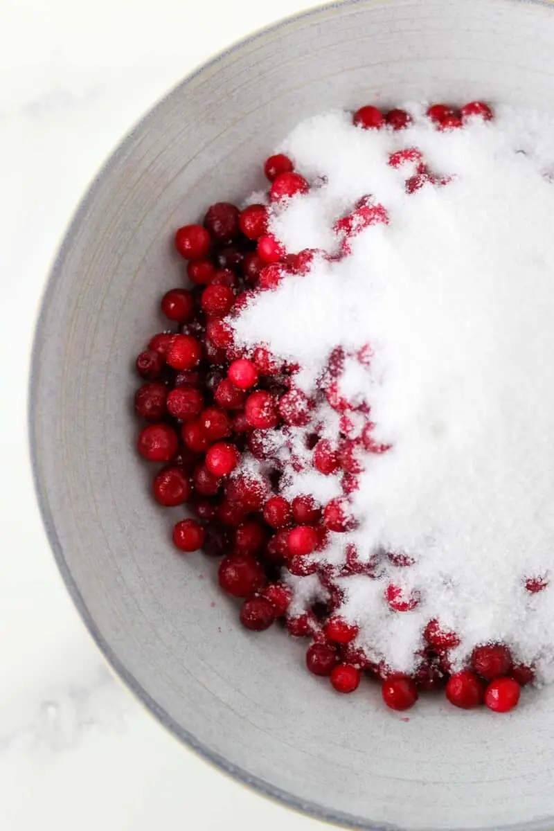 Lingonberries mashed with sugar