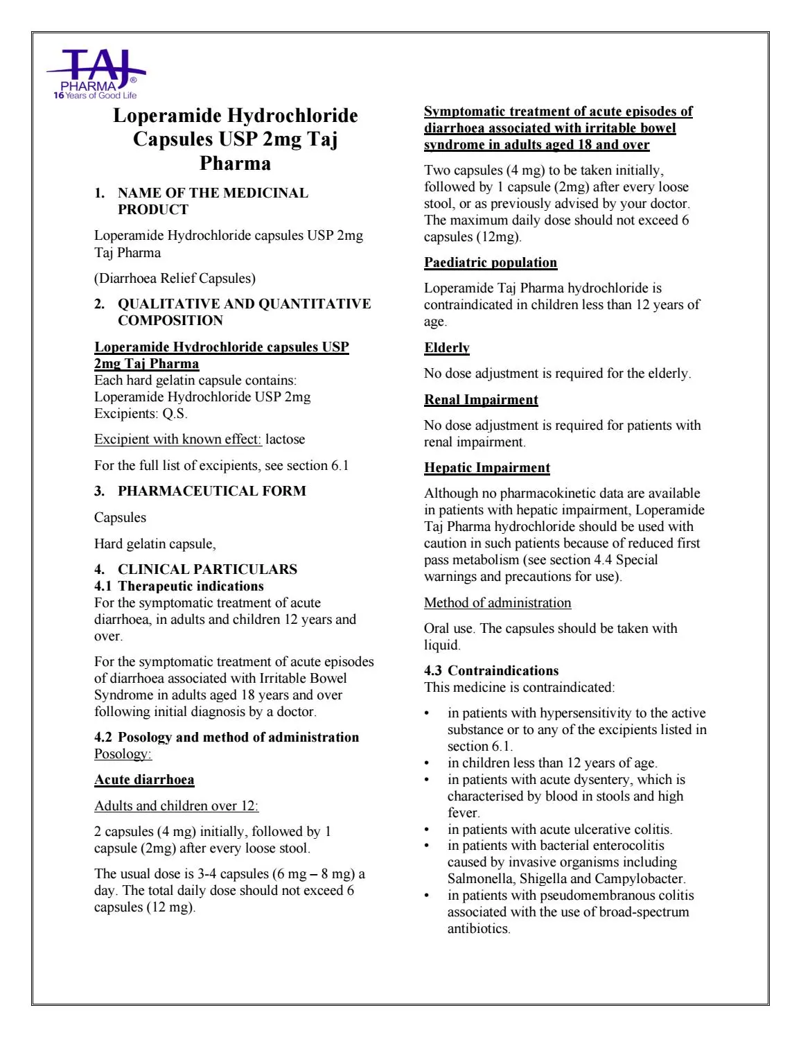 Loperamide &#8211; use, composition, contraindications, dosage