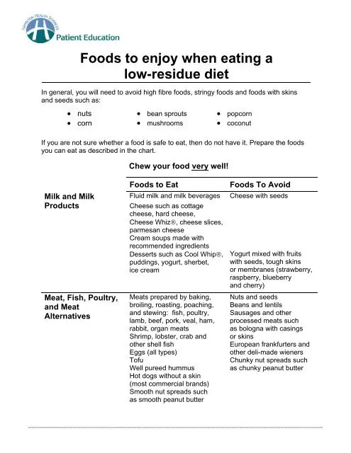 Low-residual diet &#8211; rules, recommendations, recipes