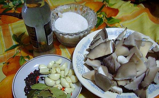 Marinating oyster mushrooms at home