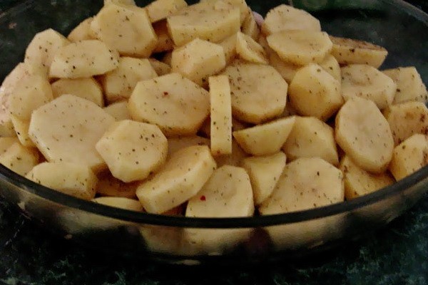 Meat with mushrooms baked in the oven or slow cooker