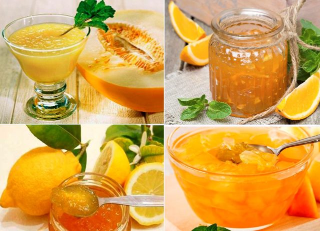 Melon jam with lemon and orange