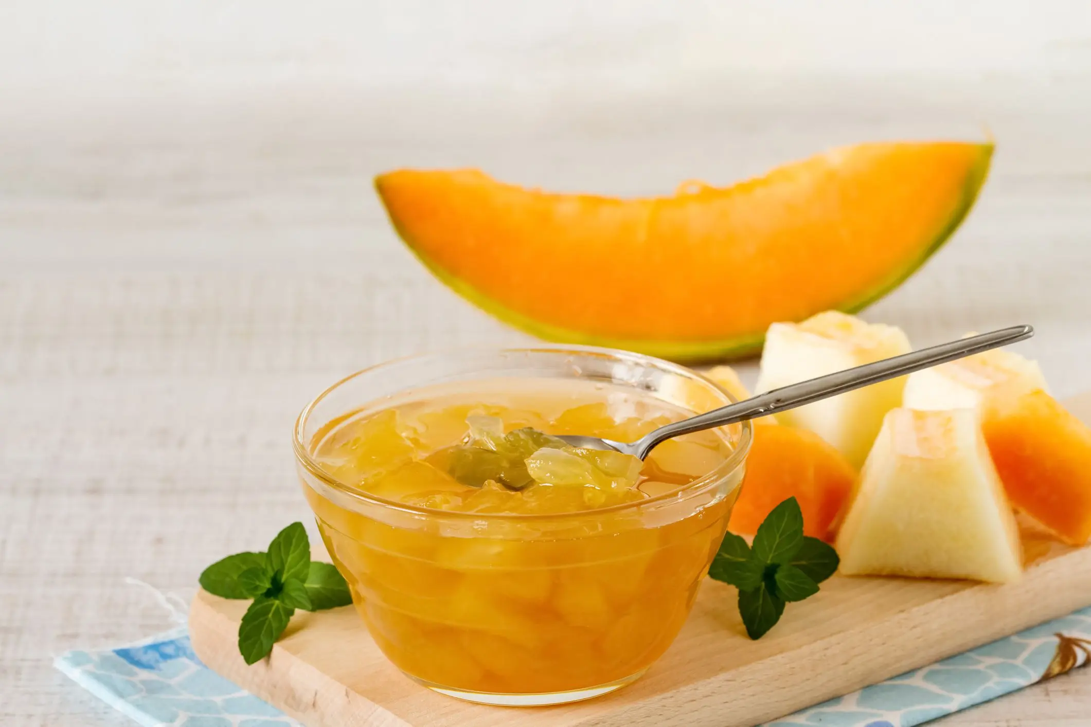 Melon jam with lemon and orange