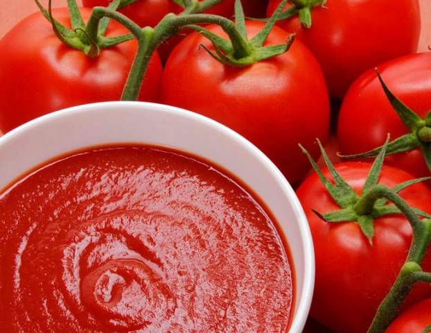 Mother-in-law tongue from zucchini with tomato paste