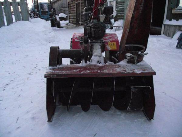 Mounted snow blower for Salyut walk-behind tractor