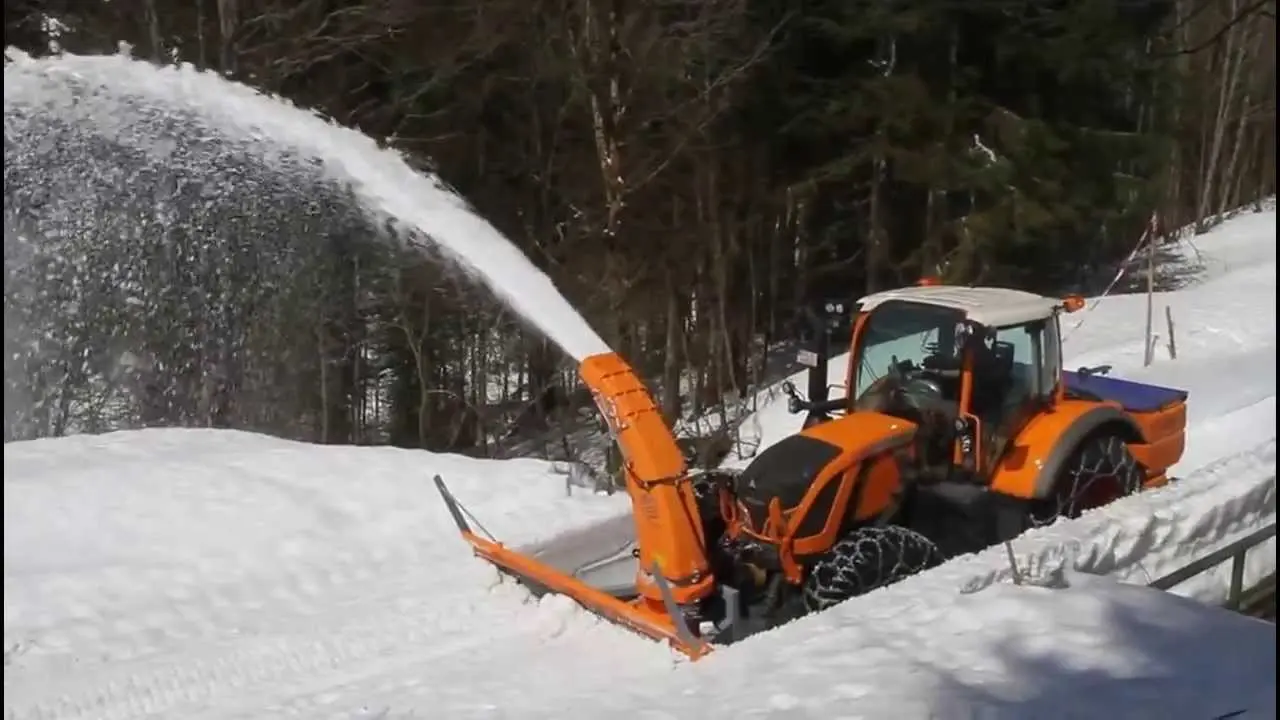 Mounted snow blower for Salyut walk-behind tractor