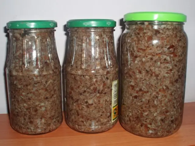 Mushroom caviar from milk mushrooms for the winter