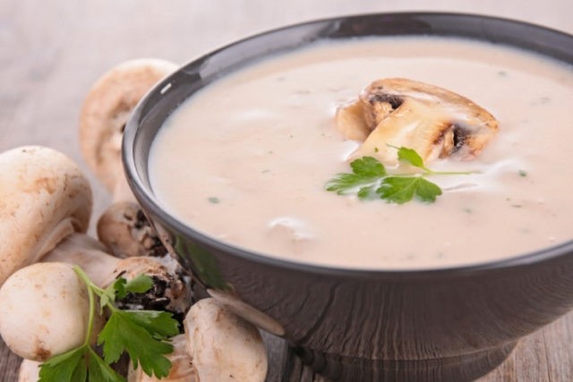 Mushroom cream soup from champignons: recipes with photos