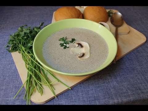 Mushroom cream soup (soup puree) from champignons with cream: calories, cooking recipes