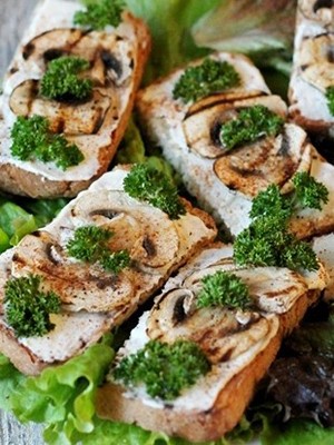 Mushroom dishes with mayonnaise