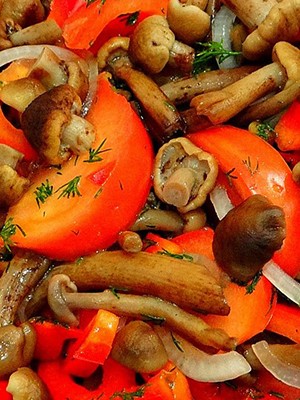 Mushroom dishes with mayonnaise