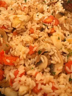 Mushroom dishes with rice