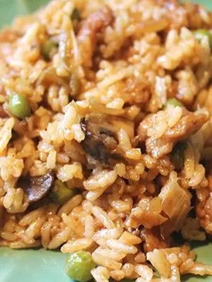 Mushroom dishes with rice