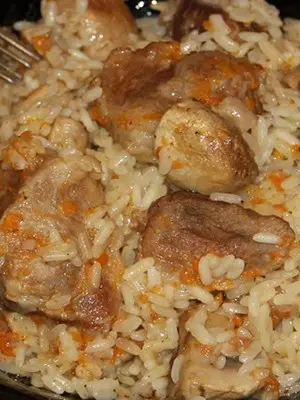 Mushroom dishes with rice