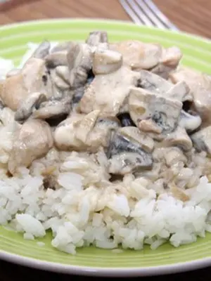 Mushroom dishes with rice