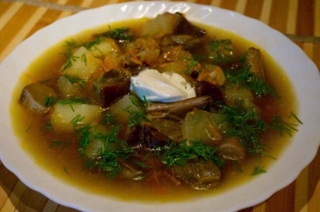 Mushroom soup from frozen boletus