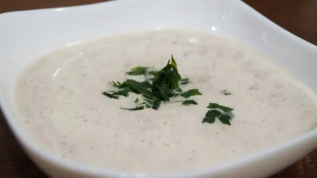 Mushroom soup puree from mushrooms: fresh, frozen, dried