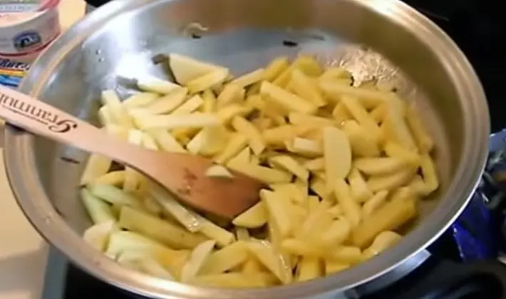Mushrooms cooked in a pan