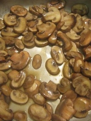 Mushrooms cooked in a pan