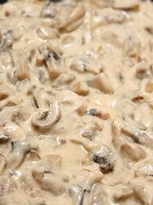 Mushrooms cooked in a pan