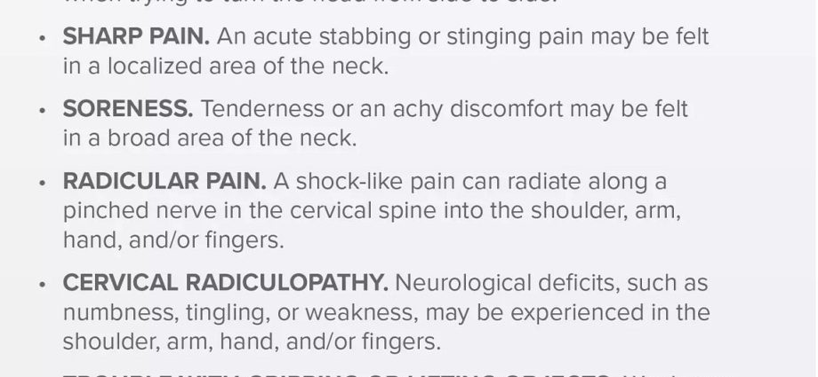 Neck pain &#8211; causes, symptoms, pre-medical treatment