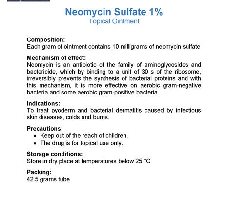 Neomycin &#8211; use, contraindications