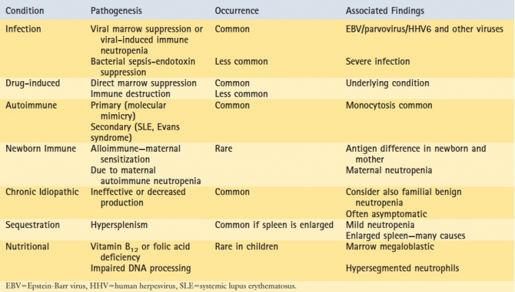 Neutropenia &#8211; the main causes. Neutropenia in children and infants and after chemotherapy