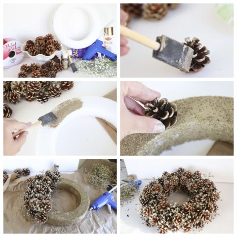 New Years (Christmas) wreath of cones: photo, do-it-yourself master classes