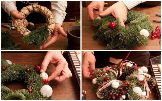 New Years (Christmas) wreath of cones: photo, do-it-yourself master classes