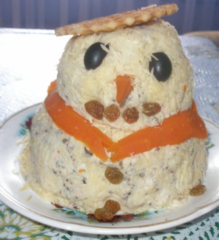 New Years salad Snowman: 9 recipes with photos