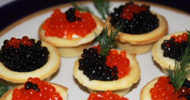 New Years tartlets: appetizer recipes, with salad