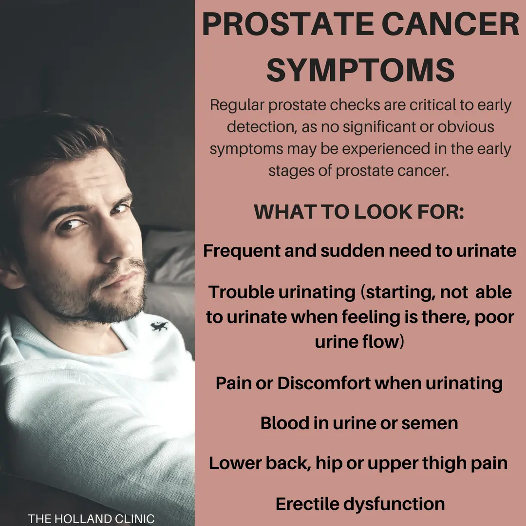 Non-obvious symptoms of prostate cancer