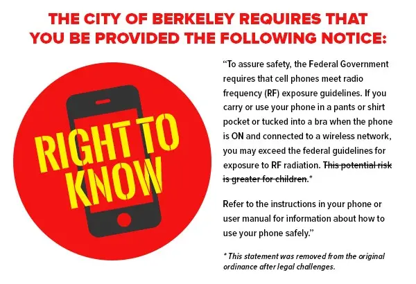 Obligation to inform about telephone radiation