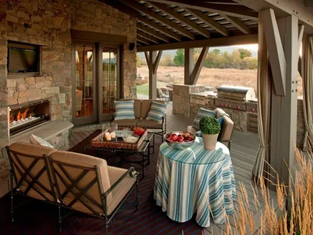 Outdoor terrace in the country 