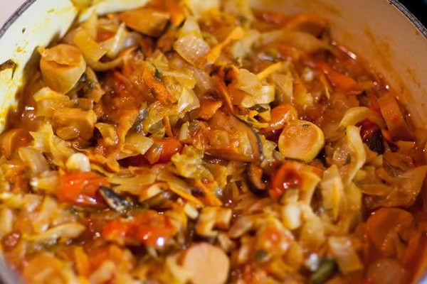 Oyster mushrooms with cabbage: cooking recipes with photos