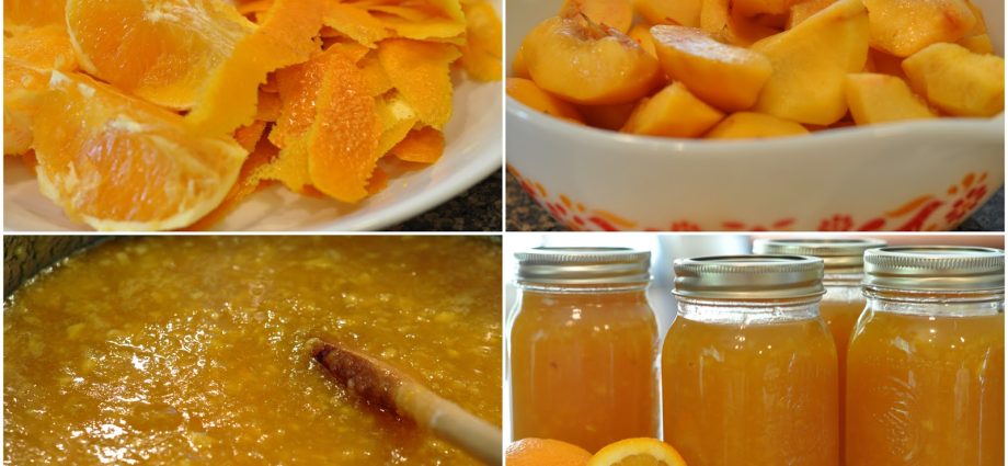 Peach jam with oranges