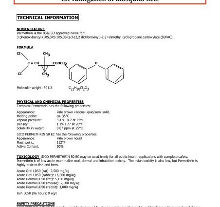 Permethrin &#8211; properties, application, price, safety measures