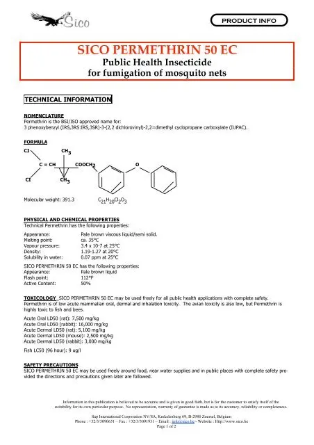 Permethrin &#8211; properties, application, price, safety measures