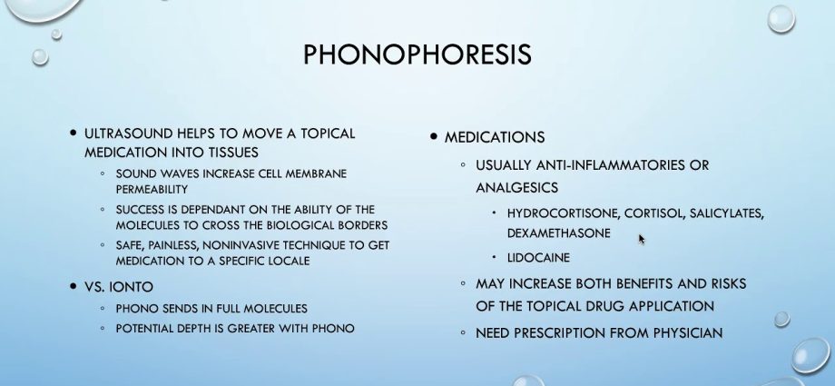 Phonophoresis &#8211; ultrasound therapy, indications, course, duration of treatment, contraindications