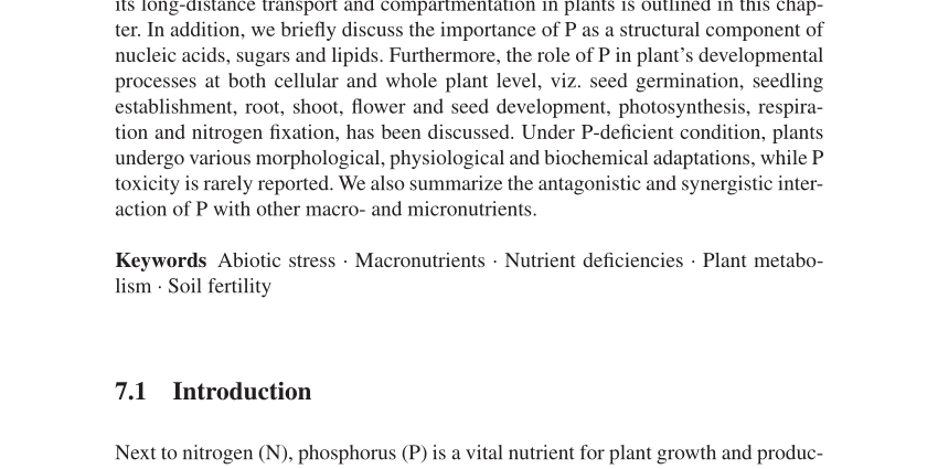 Fósforo (P) – papel, investigación, interpretación. Síntomas de exceso e deficiencia de fósforo