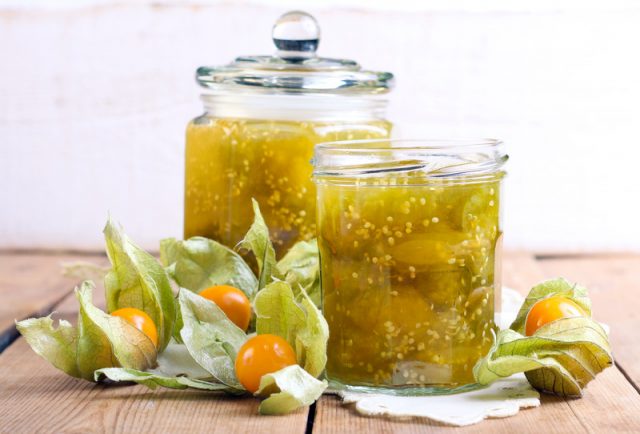 Physalis jam with orange