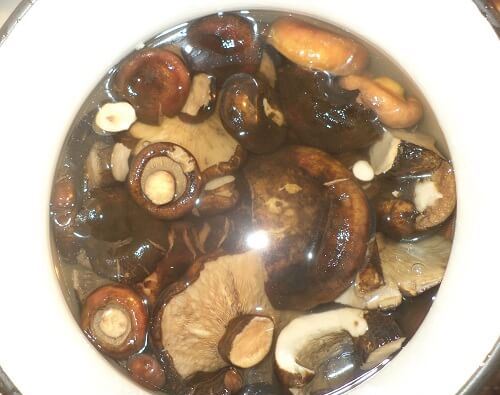 Pickled black mushrooms